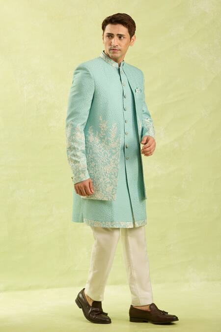 Arihant Rai Sinha Off White Embroidery Pattern Work Jacket Set at Aza Fashions Arihant Rai Sinha_Off White Embroidery Pattern Work Jacket Set _at_Aza_Fashions