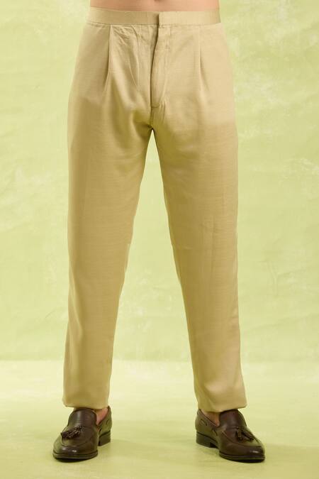 Arihant Rai Sinha_Blue Jacquard, Silk Embroidery Beige Nehru Jacket Set _at_Aza_Fashions