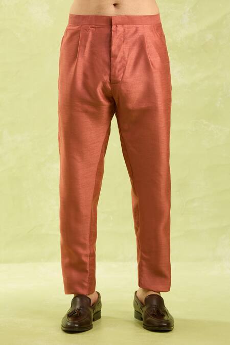 Buy_Arihant Rai Sinha_Pink Embroidery Rust Orange Sherwani Set _Online_at_Aza_Fashions