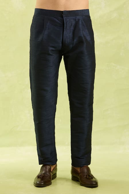 Arihant Rai Sinha_Blue Embroidery Digital Print Nehru Jacket Set _at_Aza_Fashions