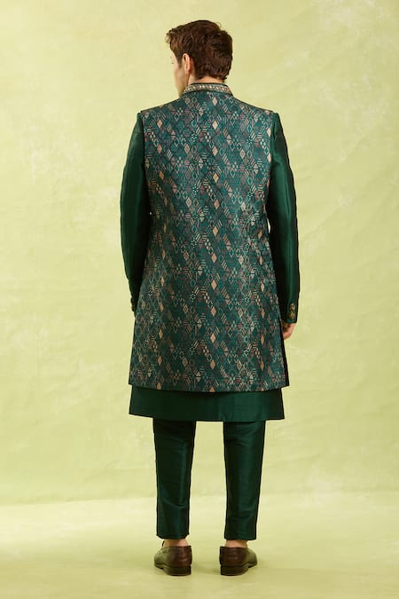 Buy_Arihant Rai Sinha_Green Embroidered 3 Piece Jacket Set 