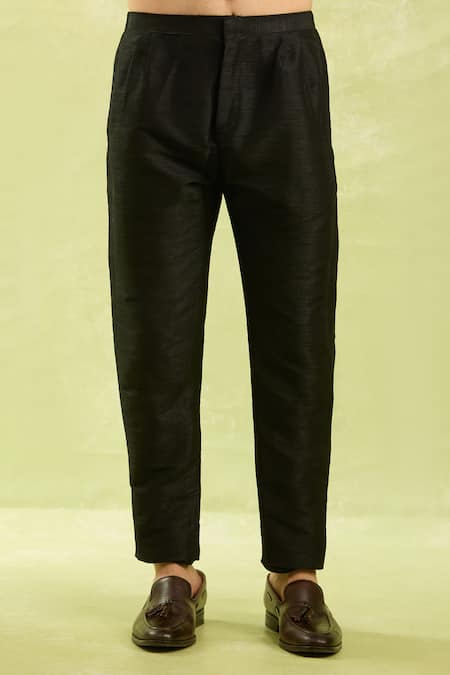 Shop Arihant Rai Sinha Black Jacquard, Silk Zari, Embroidery Art Jacket Set Online at Aza Fashions Shop_Arihant Rai Sinha_Black Jacquard, Silk Zari, Embroidery Art Jacket Set _Online_at_Aza_Fashions