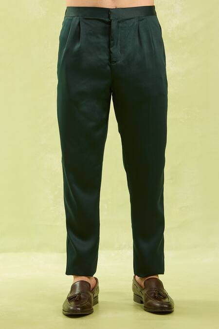 Buy_Arihant Rai Sinha_Green Jacquard Silk 3 Piece Jacket Set 