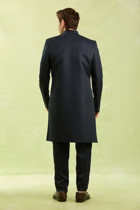 Arihant Rai Sinha Pattern Jacquard 3 Piece Jacket Set 