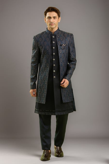 Arihant Rai Sinha Jacquard Silk Sherwani Set 