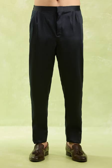 Shop_Arihant Rai Sinha_Blue Jacquard Embroidery Silk Sherwani Set _Online_at_Aza_Fashions