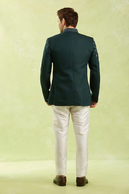 Arihant Rai Sinha Green Embroidered Jodhpuri Bandhgala 