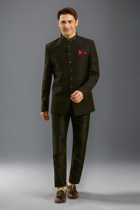 Arihant Rai Sinha Black Jodhpuri Bandhgala 