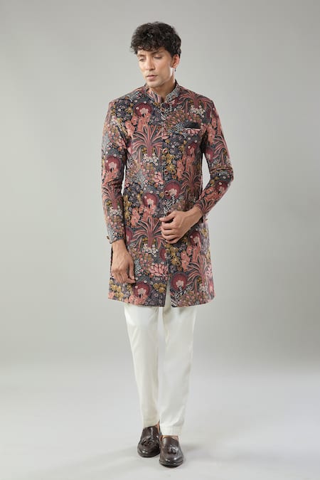 Arihant Rai Sinha Multi Color Printed Sherwani & Polo Pant 