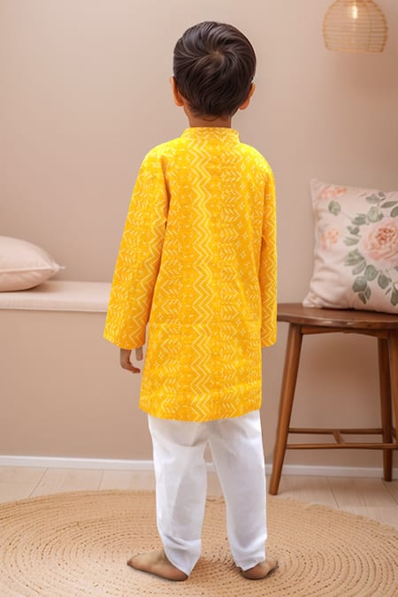 Petite Pomme Designer Yellow Sherwani Set 