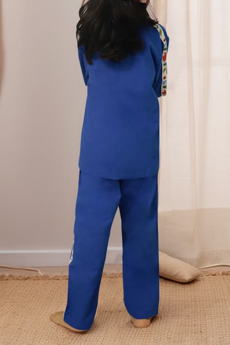 Petite Pomme Dino Print Blue Pant Set 