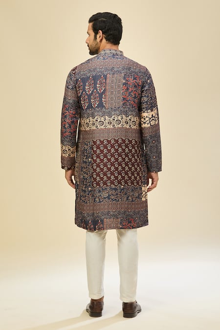Arihant Rai Sinha Royal Blue Printed Kurta Set 