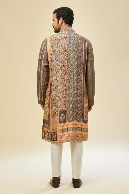 Arihant Rai Sinha Printed Silk Linen Kurta Set 