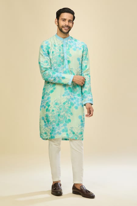 Buy_Arihant Rai Sinha_Blue Light Printed Kurta Set 