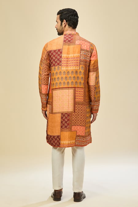 Arihant Rai Sinha Mustard Yellow Printed Kurta Set 