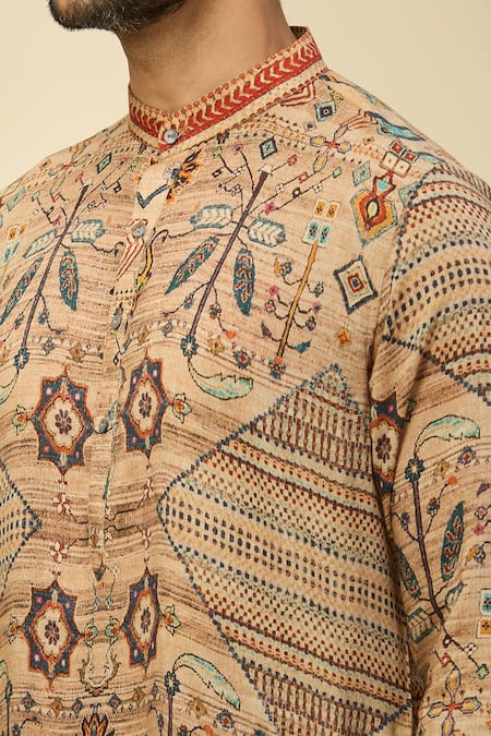 Buy_Arihant Rai Sinha_Gold Digital Print Kurta Set 