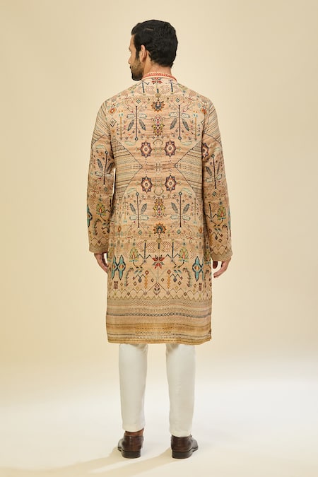 Arihant Rai Sinha Gold Digital Print Kurta Set 