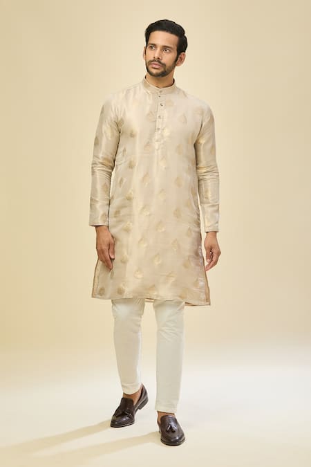 Buy_Arihant Rai Sinha_Gold Kanjivaram Silk Kurta Set 