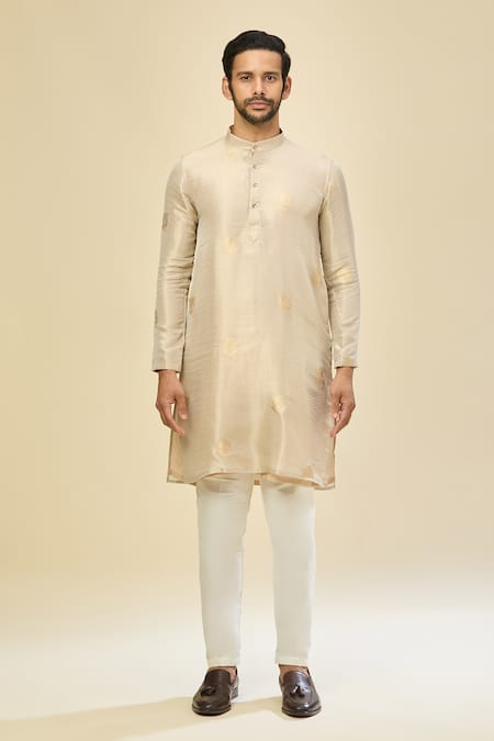 Arihant Rai Sinha Gold Kanjivaram Silk Kurta Set Online at Aza Fashions Arihant Rai Sinha_Gold Kanjivaram Silk Kurta Set _Online_at_Aza_Fashions