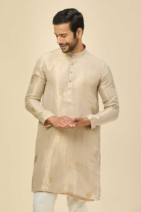 Buy Arihant Rai Sinha Gold Kanjivaram Silk Kurta Set Online at Aza Fashions Buy_Arihant Rai Sinha_Gold Kanjivaram Silk Kurta Set _Online_at_Aza_Fashions