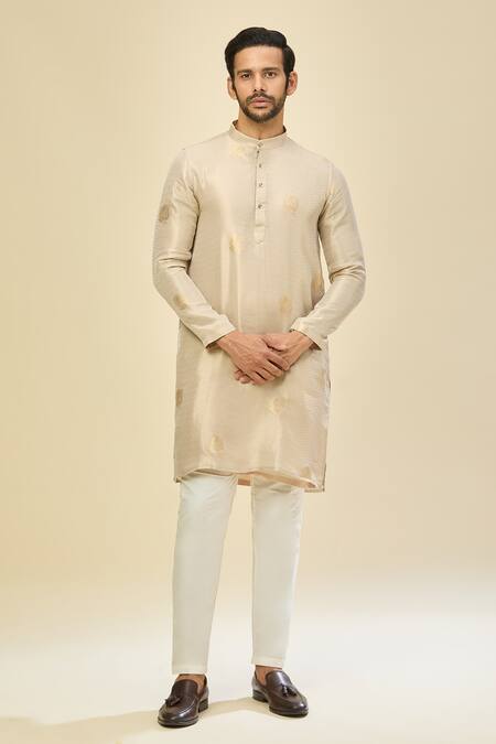 Arihant Rai Sinha Gold Kanjivaram Silk Kurta Set at Aza Fashions Arihant Rai Sinha_Gold Kanjivaram Silk Kurta Set _at_Aza_Fashions