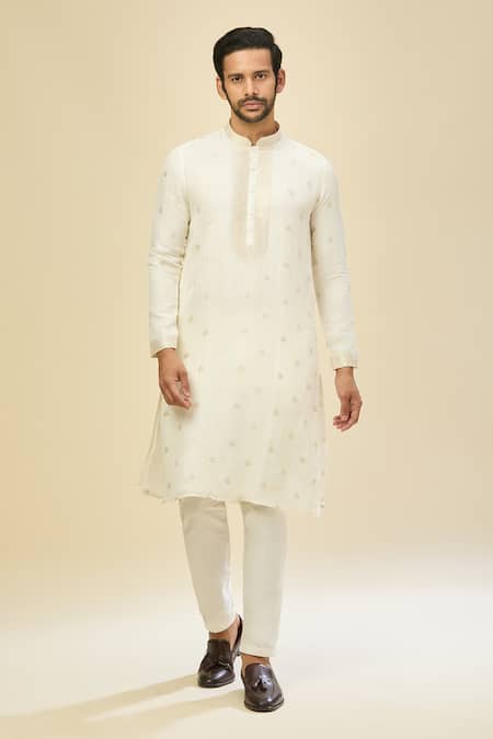 Shop Arihant Rai Sinha White Weave Kurta Set Online at Aza Fashions Shop_Arihant Rai Sinha_White Weave Kurta Set _Online_at_Aza_Fashions