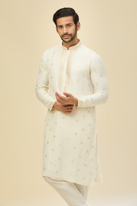 Arihant Rai Sinha White Weave Kurta Set at Aza Fashions Arihant Rai Sinha_White Weave Kurta Set _at_Aza_Fashions