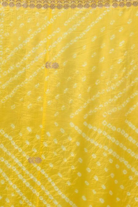Buy_Samyukta Singhania_Yellow Embroidered Bandhani Dupatta_Online_at_Aza_Fashions