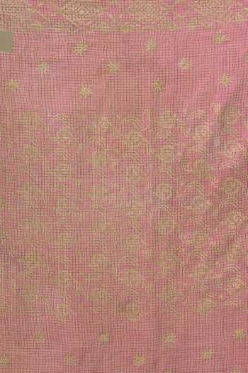 Buy_Samyukta Singhania_Wine Cotton Embroidery Kota Block Printed Dupatta