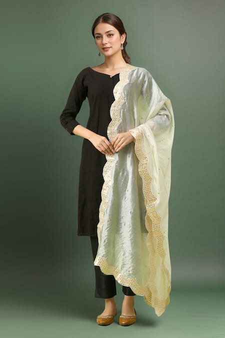 Samyukta Singhania Embroidered Border Cut Work  Dupatta 
