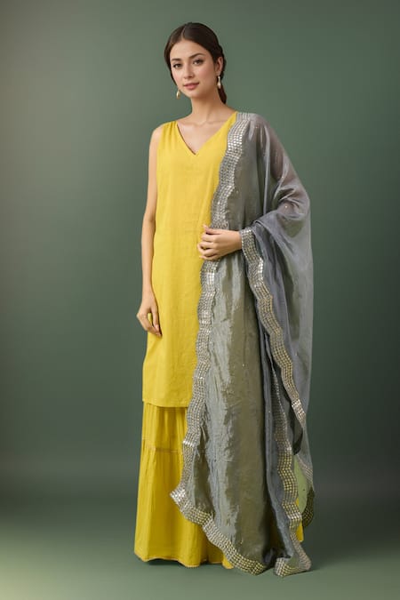 Samyukta Singhania Embroidered Border Cut Work Dupatta 