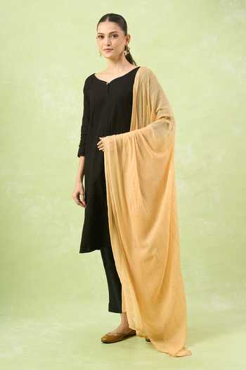 Samyukta Singhania_Beige Chiffon Sequins Sequence Dupatta_Online_at_Aza_Fashions