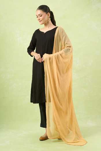 Buy_Samyukta Singhania_Beige Chiffon Sequins Sequence Dupatta_Online_at_Aza_Fashions