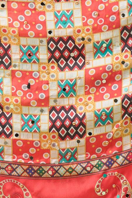 Buy_Naintara Bajaj_Multi Color Mirrors, Embroidery Multi-colored Printed Work Dupatta 