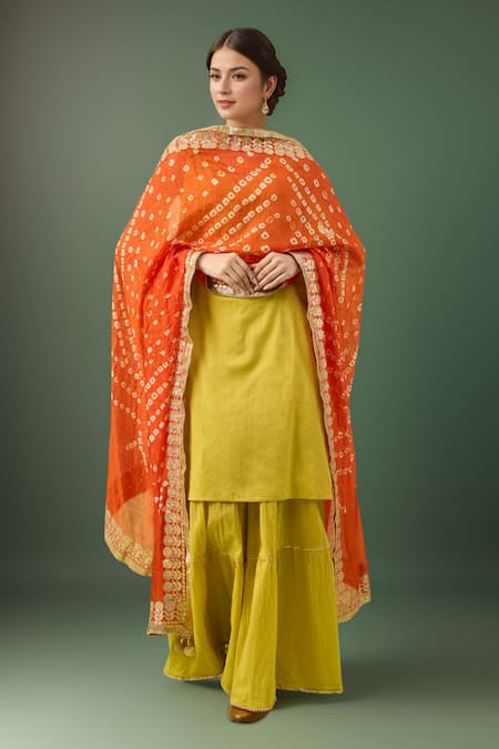 Samyukta Singhania Embroidered Bandhani Dupatta with Gotta Patti 