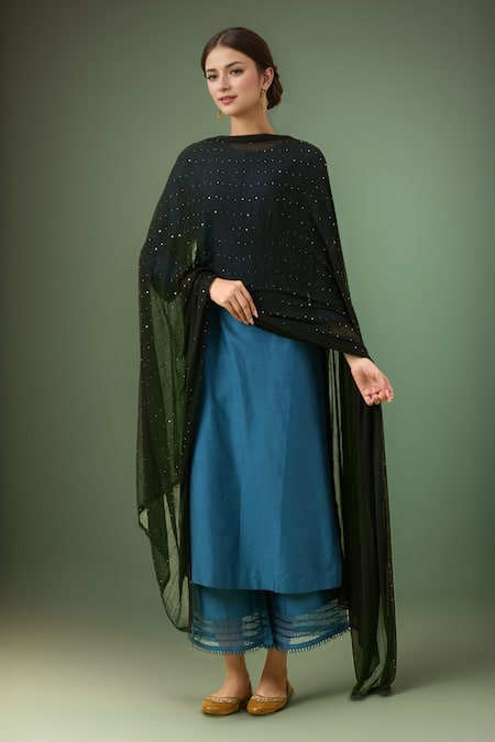 Samyukta Singhania Black Sequence Chiffon Dupatta 