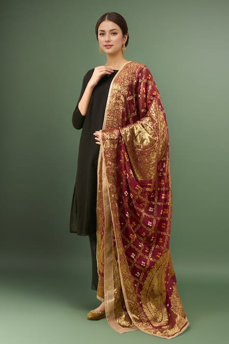 Samyukta Singhania Woven Design Banarasi Bandhej Dupatta 