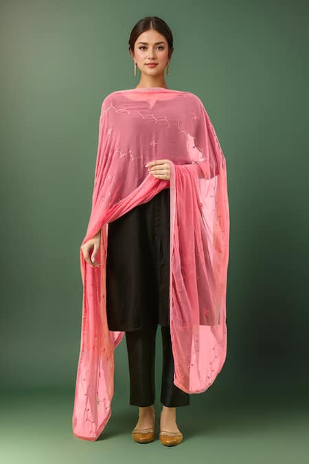 Samyukta Singhania Embroidered Chiffon Dupatta 