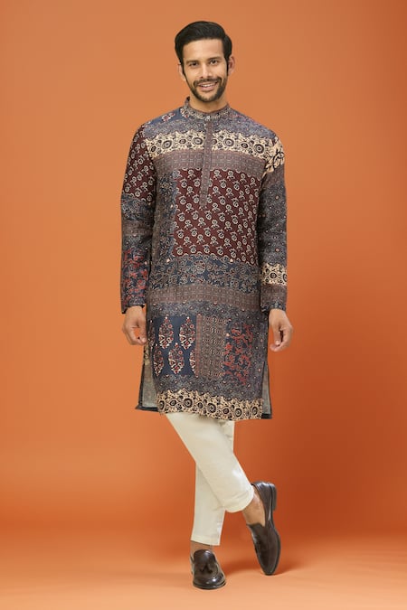 Arihant Rai Sinha Royal Blue Printed Kurta Set 