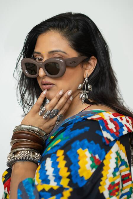 Saaksha & Kinni Multi Color Cotton Collared Aztec Print Shirt at Aza Fashions Saaksha & Kinni_Multi Color Cotton Collared Aztec Print Shirt _at_Aza_Fashions