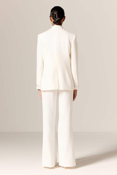 Manika Nanda Ivory Crepe Twill 3 Piece Suit 