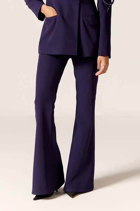 Shop Manika Nanda Blue Crepe, Spandex Sequins, Beads Sirius Embroidered Blazer Set Online at Aza Fashions Shop_Manika Nanda_Blue Crepe, Spandex Sequins, Beads Sirius Embroidered Blazer Set _Online_at_Aza_Fashions