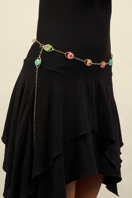 Shop_Isharya_Multi Color Crystals Garden Enchantment Belt _Online_at_Aza_Fashions