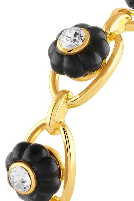 Buy Isharya Black Crystals Midnight Luxe Cuff Bracelet Online at Aza Fashions Buy_Isharya_Black Crystals Midnight Luxe Cuff Bracelet_Online_at_Aza_Fashions