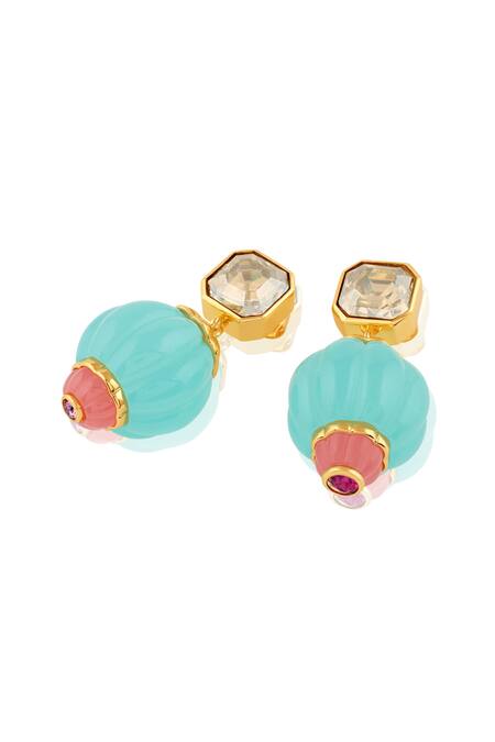 Buy_Isharya_Blue Garden Soirée Statement Earrings_Online_at_Aza_Fashions