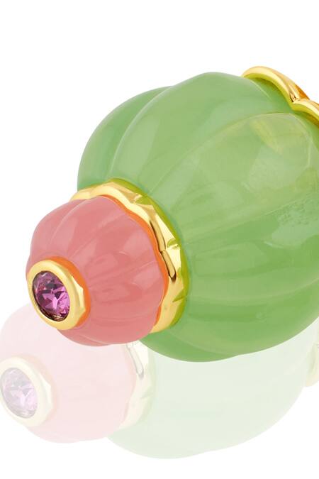 Buy_Isharya_Green Crystals Botanic Bloom Stud Earrings_Online_at_Aza_Fashions