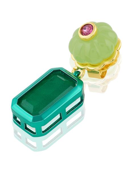 Buy_Isharya_Green Stones Garden Muse Statement Earrings_Online_at_Aza_Fashions