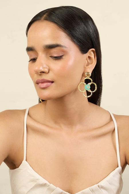 ISHARYA Midnight Bloom Dangler Earrings 
