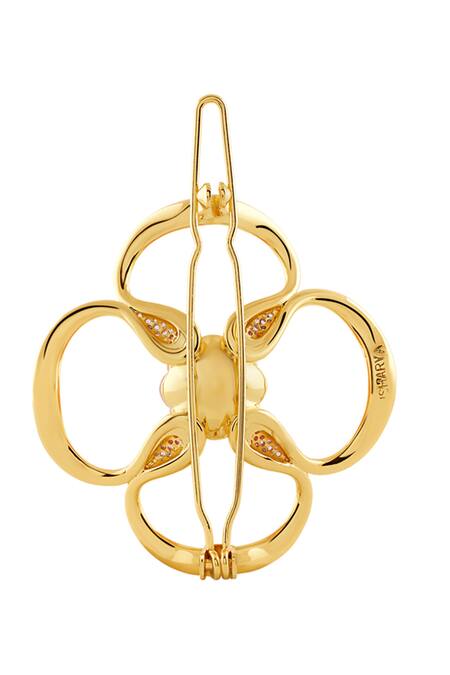 Buy Isharya Pink Beads Whimsical Blossom Hair Clip Online at Aza Fashions Buy_Isharya_Pink Beads Whimsical Blossom Hair Clip _Online_at_Aza_Fashions