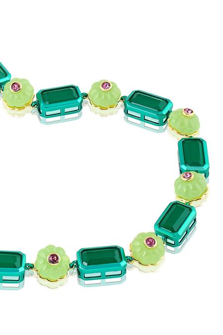 Buy Isharya Green Verdant Bloom Statement Necklace Online at Aza Fashions Buy_Isharya_Green Verdant Bloom Statement Necklace _Online_at_Aza_Fashions